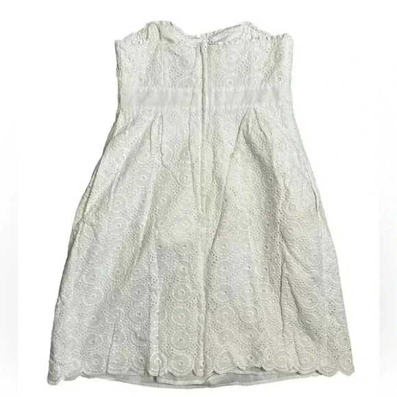 Lilly Pulitzer Womens White Eyelet Cotton Betsey Strapless Dress Sz 2 - Picture 5 of 8